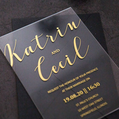 Acrylic Chic Foil Invitation